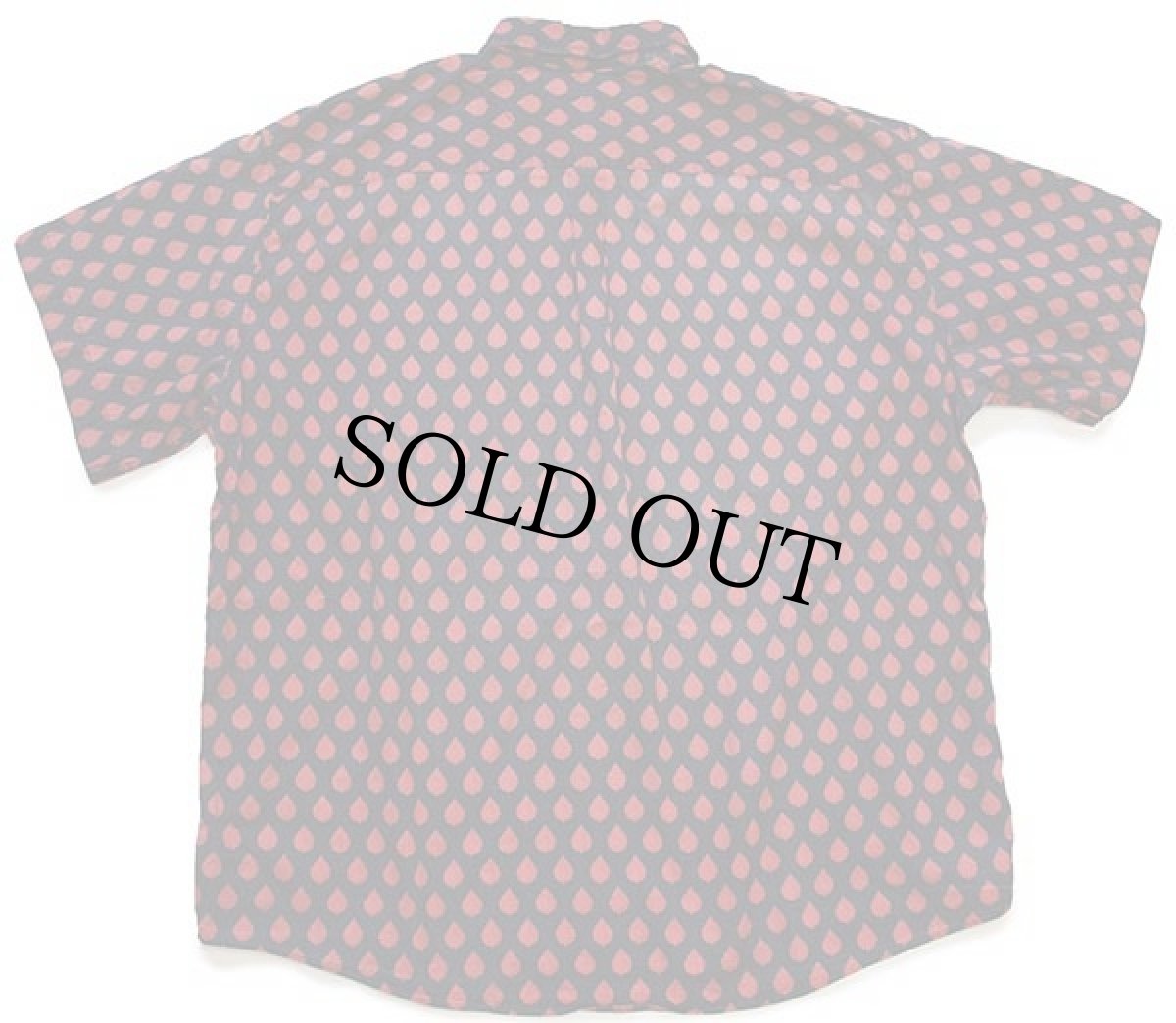 画像2: 90s フランス製 Les Olivades 総柄 ボタンダウン 半袖 コットンシャツ 黒×赤 6 (2)