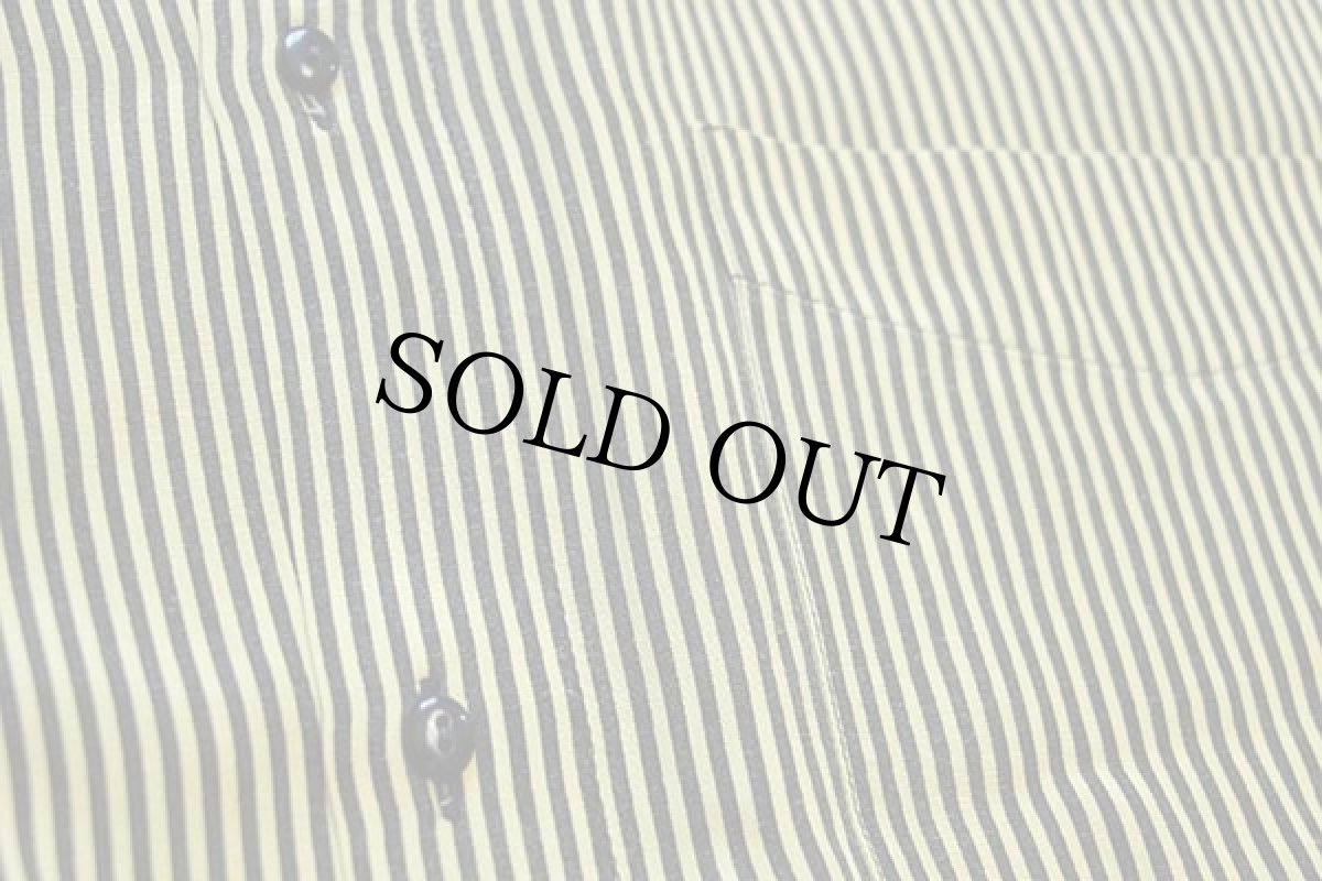 画像5: 80s イタリア製 BURCHO ストライプ 半袖 レーヨンシャツ 黒×黄 L (5)