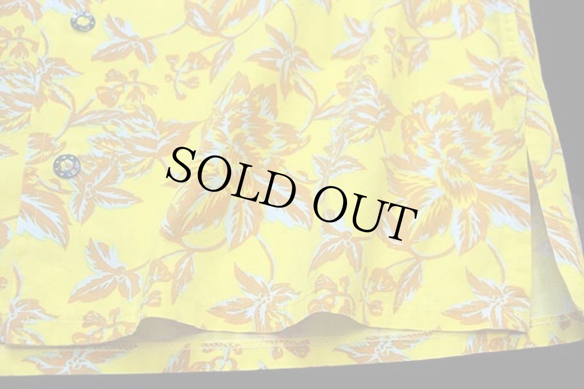 画像7: 80s イタリア製 IMEC UOMO ボタニカル柄 半袖 コットン オープンカラーシャツ 黄 (7)