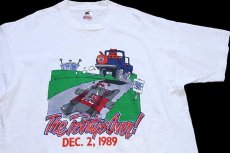 画像1: 80s USA製 The Party's Over! BEAT BAMA 両面プリント コットンTシャツ 白 XL (1)