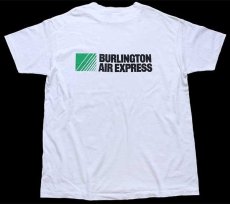 画像1: 90s USA製 BURLINGTON AIR EXPRESS ロゴ コットンTシャツ 白 XL (1)