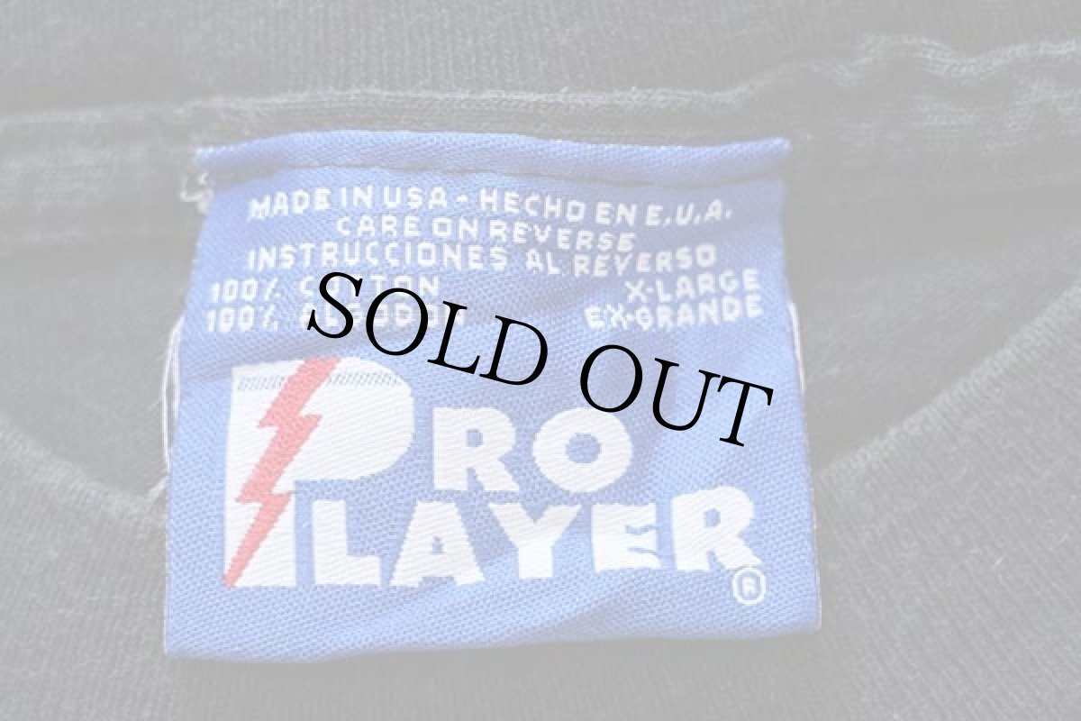 画像4: 90s USA製 PRO PLAYER NBC SPORTS ビッグロゴ 両面プリント コットンTシャツ 黒 XL (4)