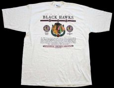 画像2: 90s カナダ製 NHL CHICAGO BLACK HAWKS コットンTシャツ 生成り XL (2)