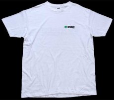 画像2: 90s USA製 BURLINGTON AIR EXPRESS ロゴ コットンTシャツ 白 XL (2)