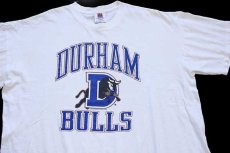 画像1: 90s USA製 DURHAM BULLS コットンTシャツ 白 XXL★特大 (1)