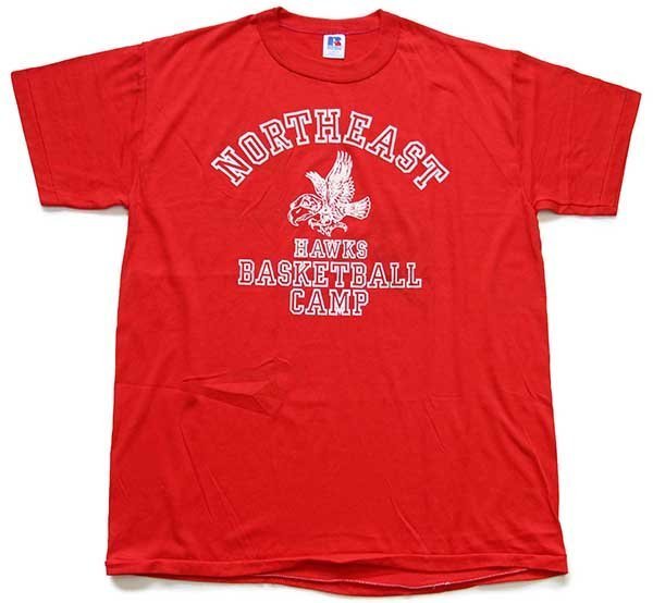 デッドストック☆80s USA製 RUSSELLラッセル NORTHEAST HAWKS