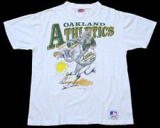 画像2: 90s USA製 MLB OAKLAND ATHLETICS コットンTシャツ 白 XL (2)