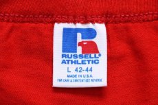 画像4: デッドストック★80s USA製 RUSSELLラッセル NORTHEAST HAWKS BASKETBALL CAMP マスコット Tシャツ 赤 L★A (4)