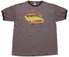 画像2: 90s USA製 FORDフォード Mustang 65 リンガーTシャツ 杢ブラウン×焦げ茶 XL (2)