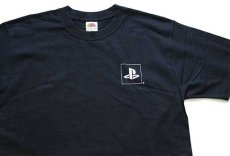 画像3: 00s PLAYSTATION 2 ロゴ 両面プリント アート コットンTシャツ 黒 M (3)