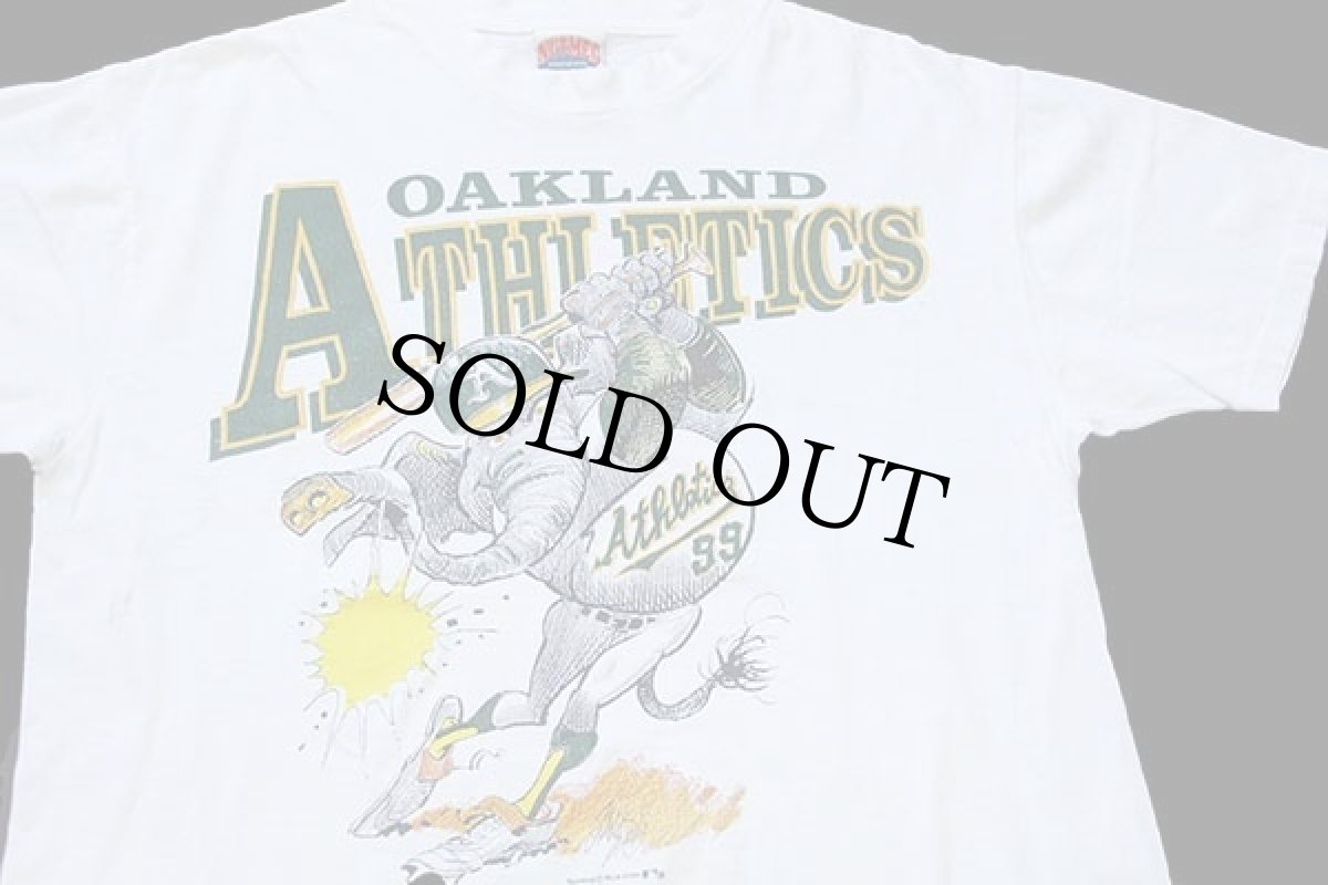 画像1: 90s USA製 MLB OAKLAND ATHLETICS コットンTシャツ 白 XL (1)