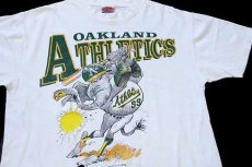 画像1: 90s USA製 MLB OAKLAND ATHLETICS コットンTシャツ 白 XL (1)