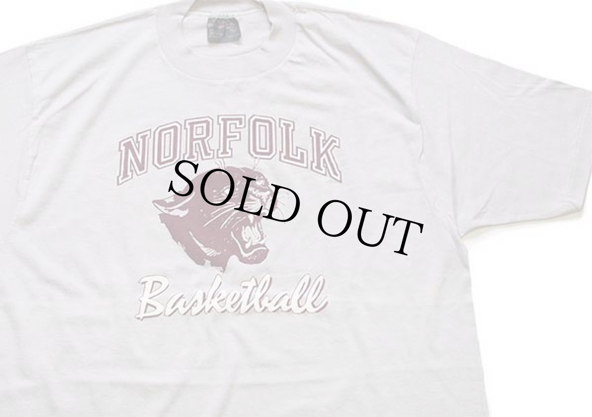 画像1: デッドストック★80s USA製 NORFOLK Basketball Tシャツ グレー XL (1)