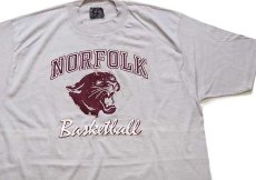 画像1: デッドストック★80s USA製 NORFOLK Basketball Tシャツ グレー XL (1)