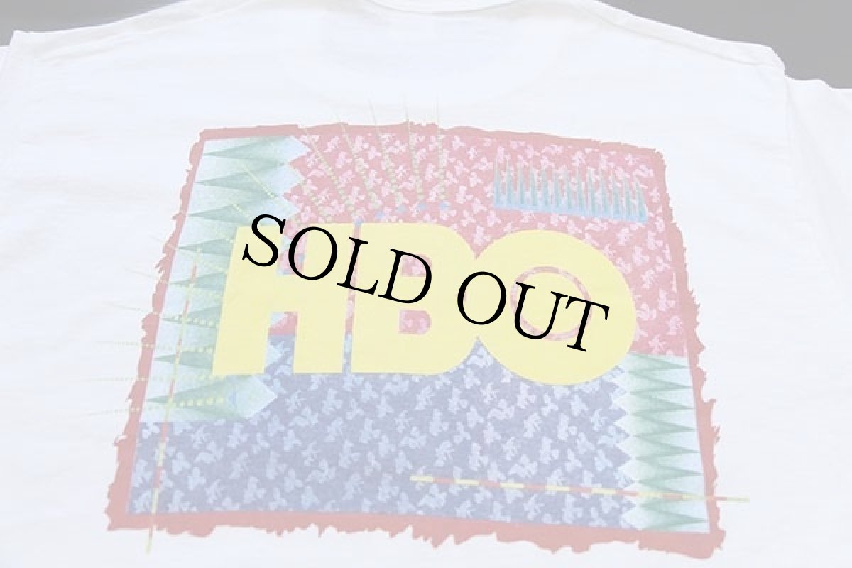 画像4: 90s USA製 HBO ロゴ アート 両面プリント コットンTシャツ 白 XL (4)