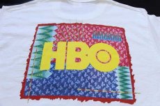 画像4: 90s USA製 HBO ロゴ アート 両面プリント コットンTシャツ 白 XL (4)