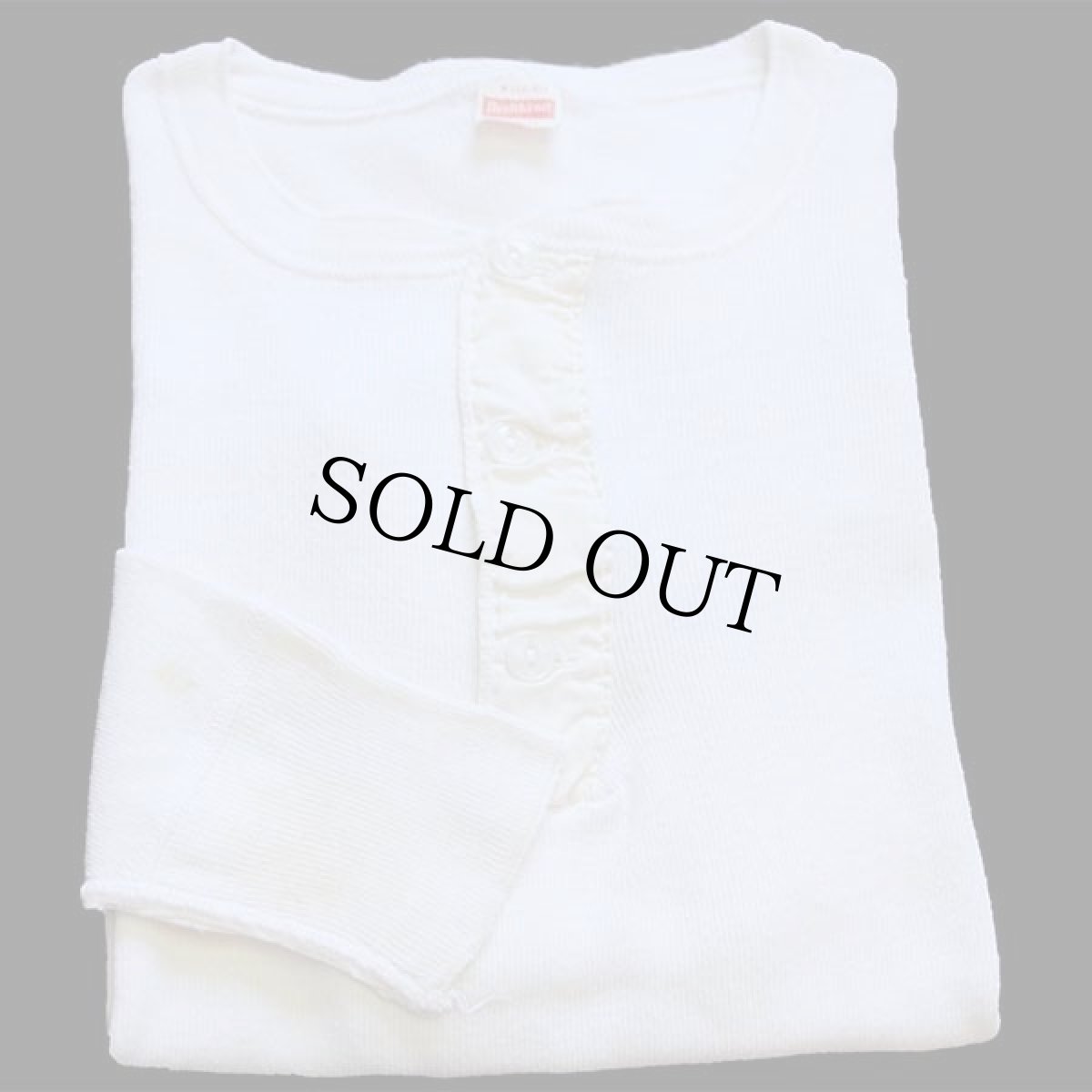 画像3: 70s USA製 Healthknit Maggie's Pharm ヘンリーネック コットン アンダーシャツ 生成り M (3)