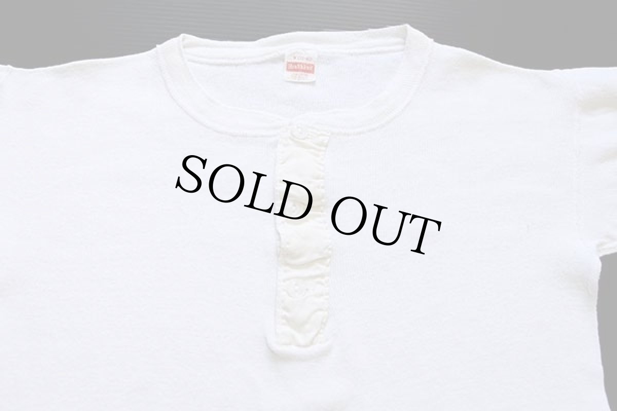 画像5: 70s USA製 Healthknit Maggie's Pharm ヘンリーネック コットン アンダーシャツ 生成り M (5)