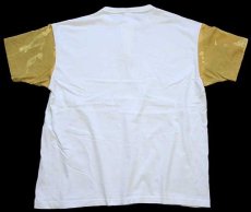 画像3: 90s USA製 McDONALD'S ブリーチ加工 ツートン ヘンリーネック コットンTシャツ 白×黄土色 XL (3)