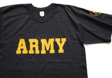 画像1: 90s USA製 ARMY FIRST JUMP ARMY SECOND JUMP COLLEGE パラシュート 両面プリント Tシャツ 黒 L (1)