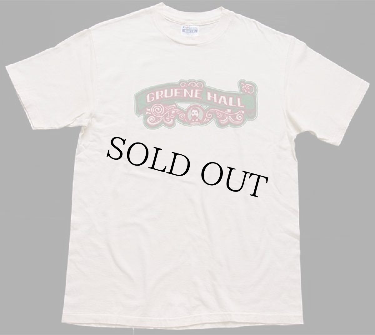 画像2: 90s USA製 Hanes GRUENE HALL TEXAS' OLDEST DANCE HALL 両面プリント コットンTシャツ クリーム L (2)