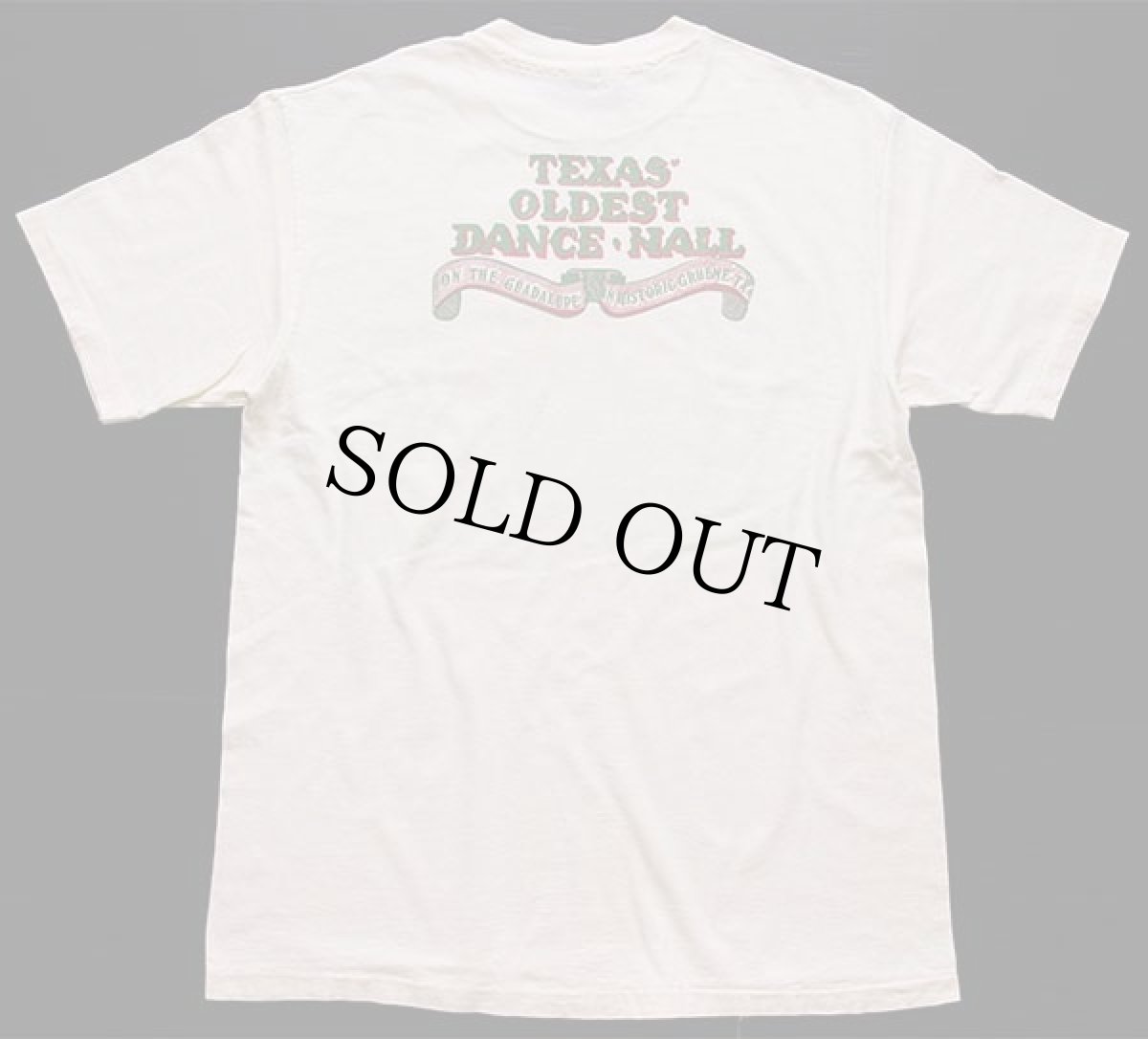 画像3: 90s USA製 Hanes GRUENE HALL TEXAS' OLDEST DANCE HALL 両面プリント コットンTシャツ クリーム L (3)