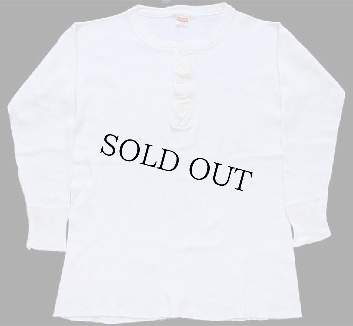 画像2: 70s USA製 Healthknit Maggie's Pharm ヘンリーネック コットン アンダーシャツ 生成り M (2)