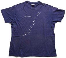 画像2: 80s USA製 Hanes Cape Cod カモメ コットンTシャツ ナス紺 フェード XL (2)