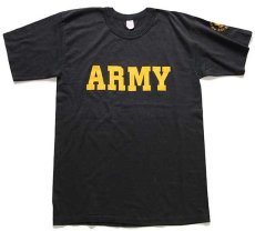 画像2: 90s USA製 ARMY FIRST JUMP ARMY SECOND JUMP COLLEGE パラシュート 両面プリント Tシャツ 黒 L (2)