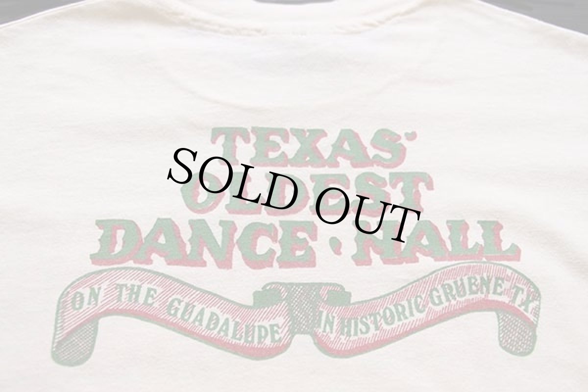 画像5: 90s USA製 Hanes GRUENE HALL TEXAS' OLDEST DANCE HALL 両面プリント コットンTシャツ クリーム L (5)