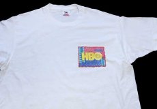 画像3: 90s USA製 HBO ロゴ アート 両面プリント コットンTシャツ 白 XL (3)