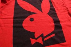 画像4: PLAYBOYプレイボーイ ビッグロゴ コットンTシャツ 赤 XL (4)