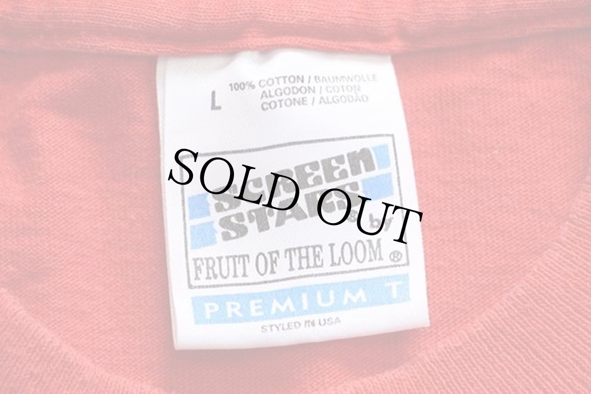 画像4: 90s アイルランド製 BIG RED HAMBURG MACHINE リボルバー コットンTシャツ 赤 L (4)