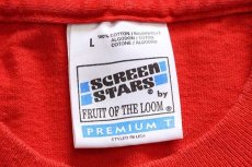 画像4: 90s アイルランド製 BIG RED HAMBURG MACHINE リボルバー コットンTシャツ 赤 L (4)
