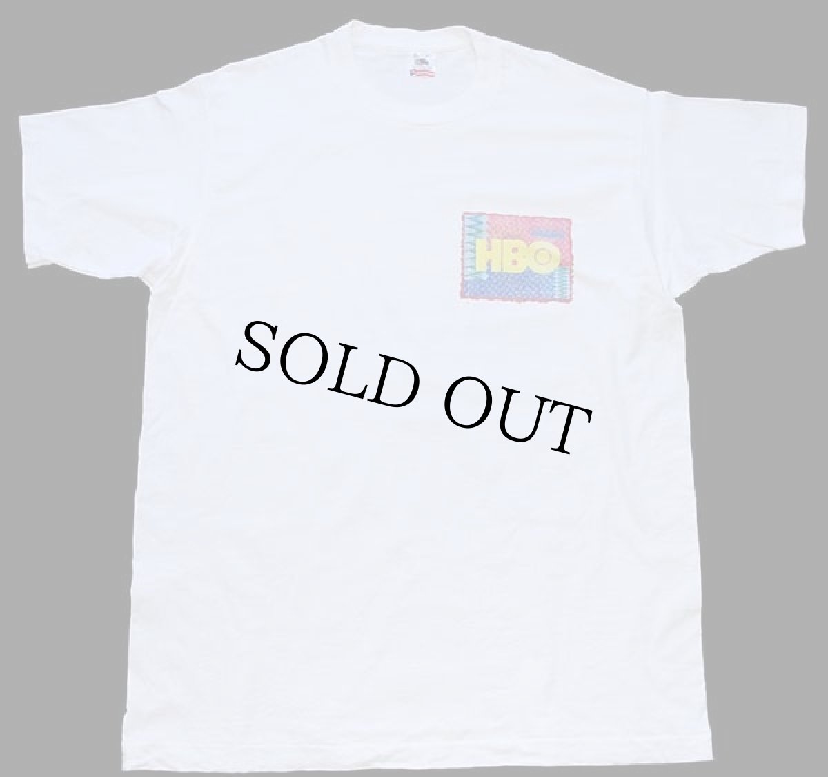 画像2: 90s USA製 HBO ロゴ アート 両面プリント コットンTシャツ 白 XL (2)