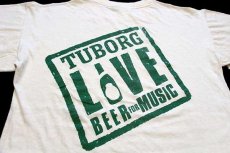 画像4: TUBORG LIVE BEER FOR MUSIC 両面プリント コットンTシャツ 生成り M (4)