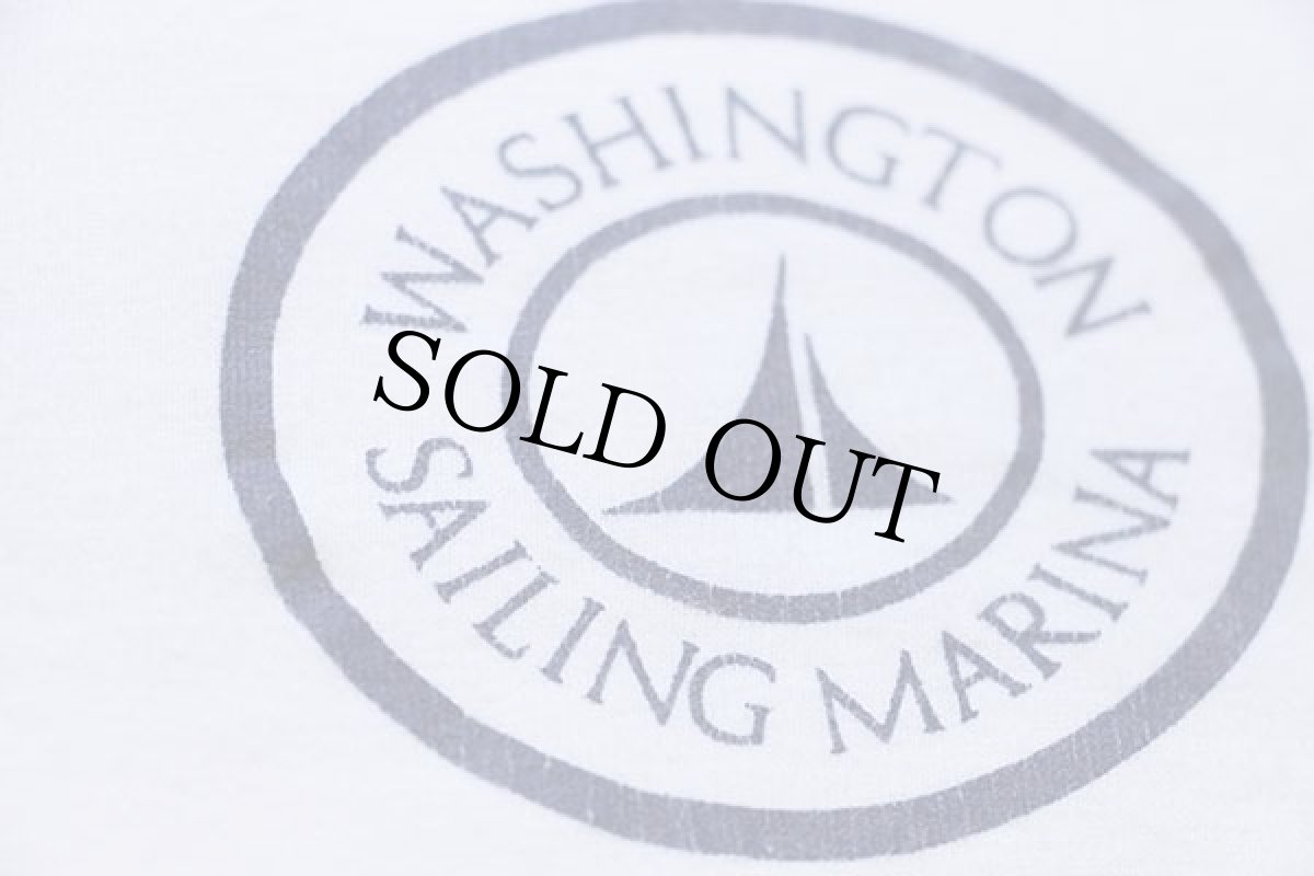 画像5: 80s USA製 Collegiate Pacific WASHINGTON SAILING MARINA コットンTシャツ 白 M (5)