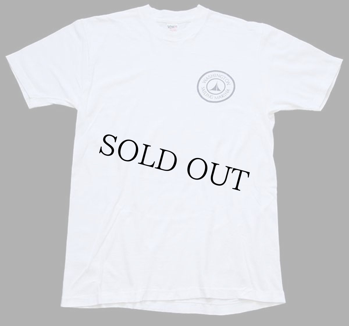 画像2: 80s USA製 Collegiate Pacific WASHINGTON SAILING MARINA コットンTシャツ 白 M (2)