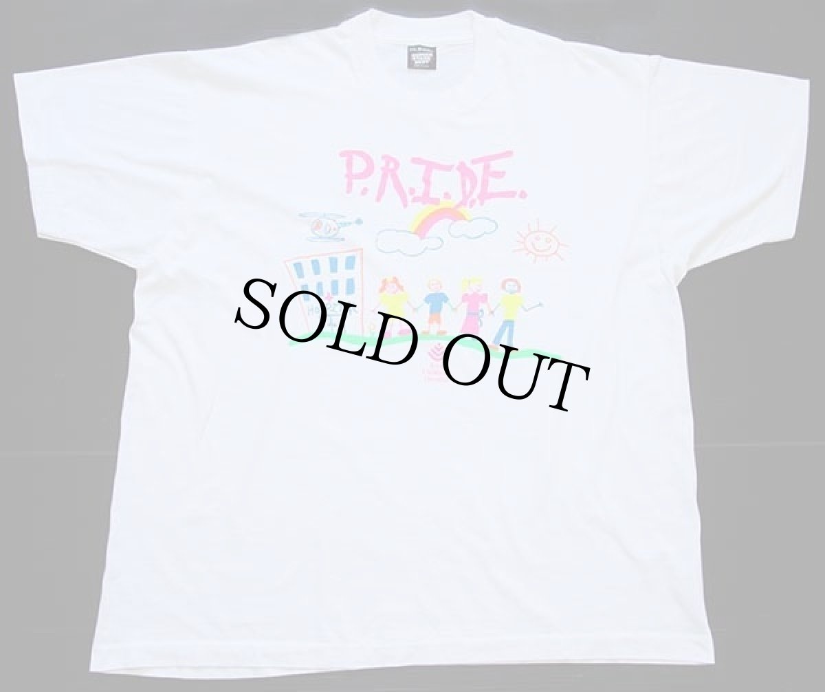 画像2: 90s USA製 P.R.I.D.E. Texas Children's Hospital 蛍光プリント イラスト Tシャツ 白 XXL★特大 (2)