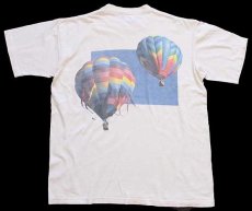 画像3: 90s USA製 DORAL Across America 熱気球 両面プリント アート コットン ポケットTシャツ 生成り XL (3)