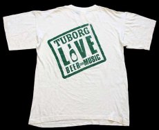 画像1: TUBORG LIVE BEER FOR MUSIC 両面プリント コットンTシャツ 生成り M (1)