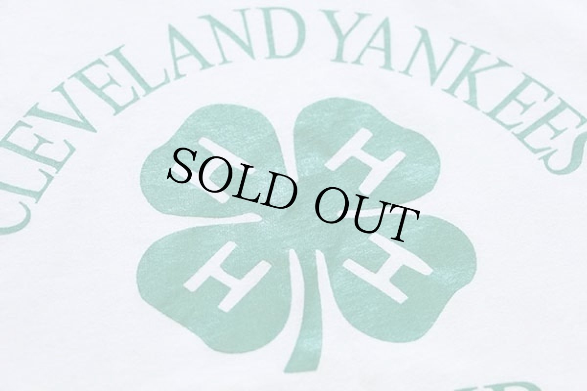 画像5: 90s USA製 CLEVELAND YANKEES 4-H CLUB クローバー Tシャツ 白 XL (5)
