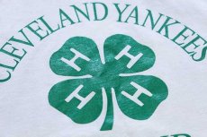 画像5: 90s USA製 CLEVELAND YANKEES 4-H CLUB クローバー Tシャツ 白 XL (5)