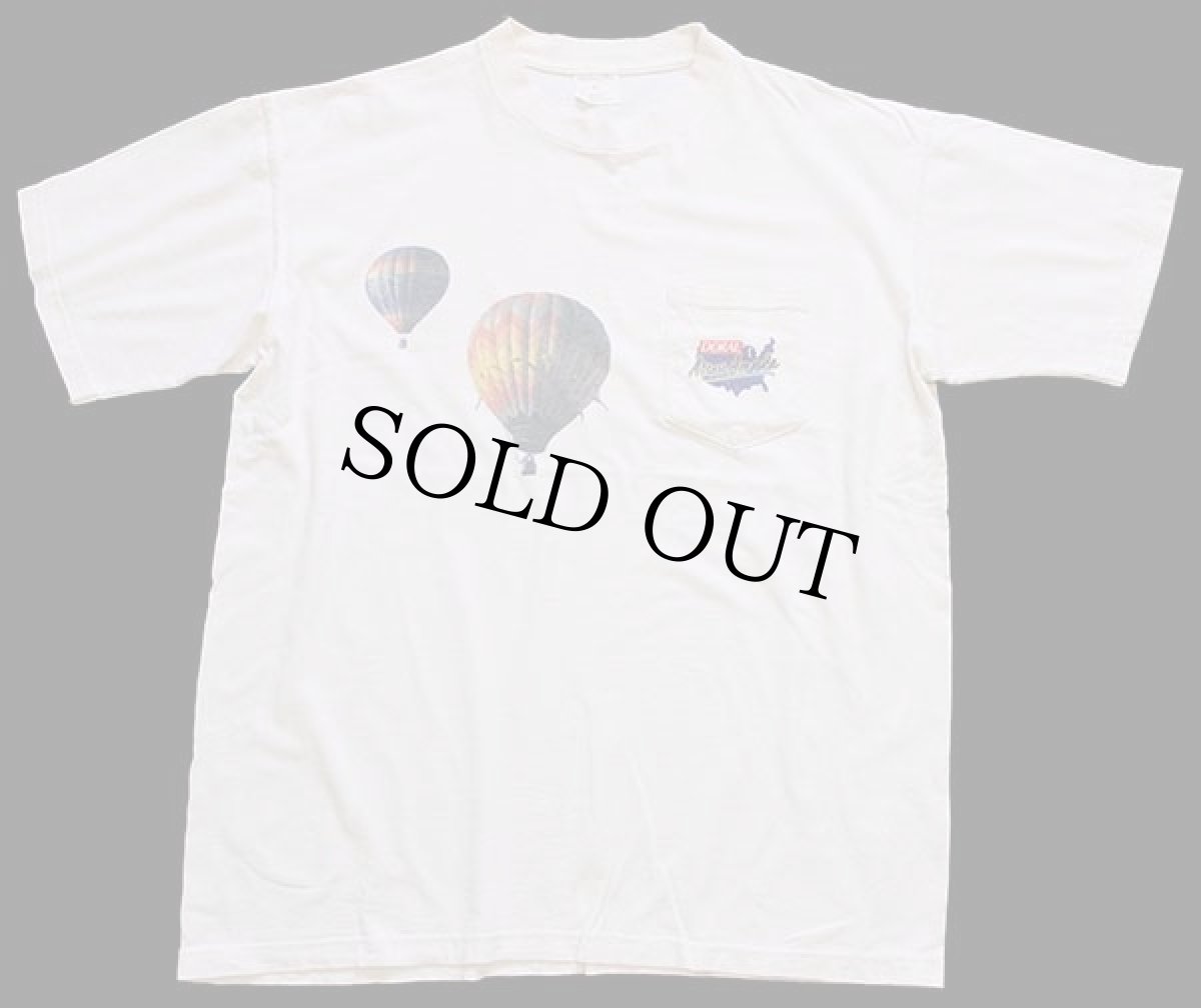 画像2: 90s USA製 DORAL Across America 熱気球 両面プリント アート コットン ポケットTシャツ 生成り XL (2)