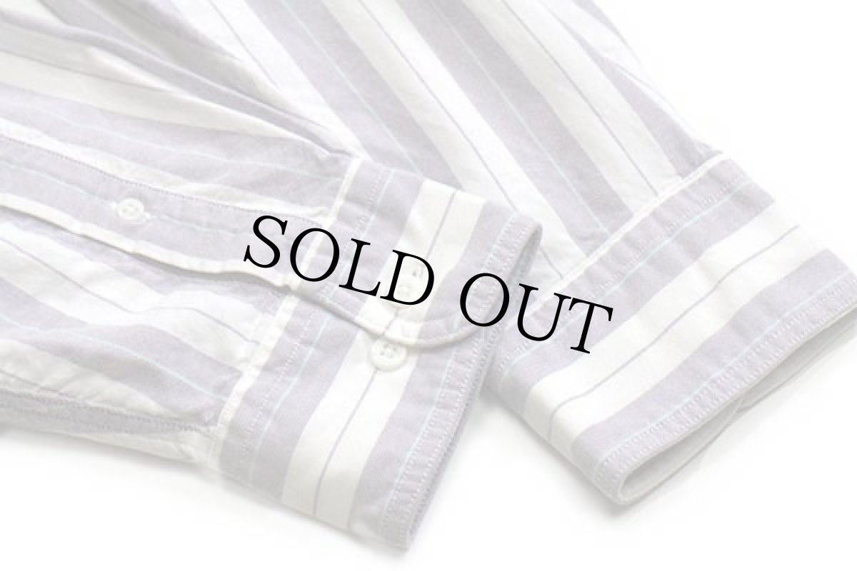 画像5: 90s USA製 LANDS'ENDランズエンド ランダムストライプ ボタンダウン オックスフォード コットンシャツ M (5)