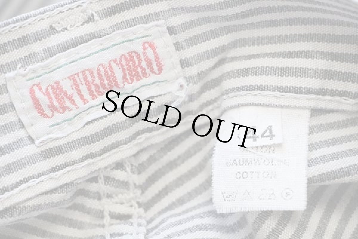 画像6: 90s イタリア製 CONTROCORO ヒッコリー ストライプ コットンパンツ チャコールグレー×ライトグレー 44 (6)