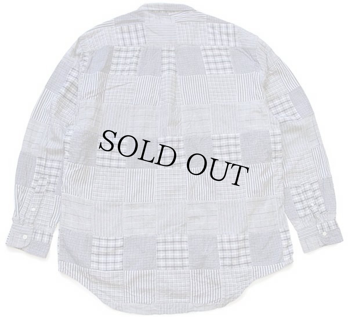 画像2: 90s nauticaノーティカ チェック×ストライプ パッチワーク ボタンダウン コットンシャツ L★インド綿 (2)