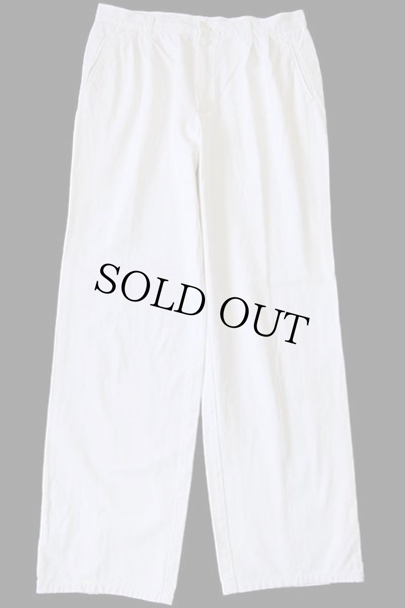 画像2: 90s イタリア製 benettonベネトン ツータック コットン キャンバス パンツ 白 52 (2)