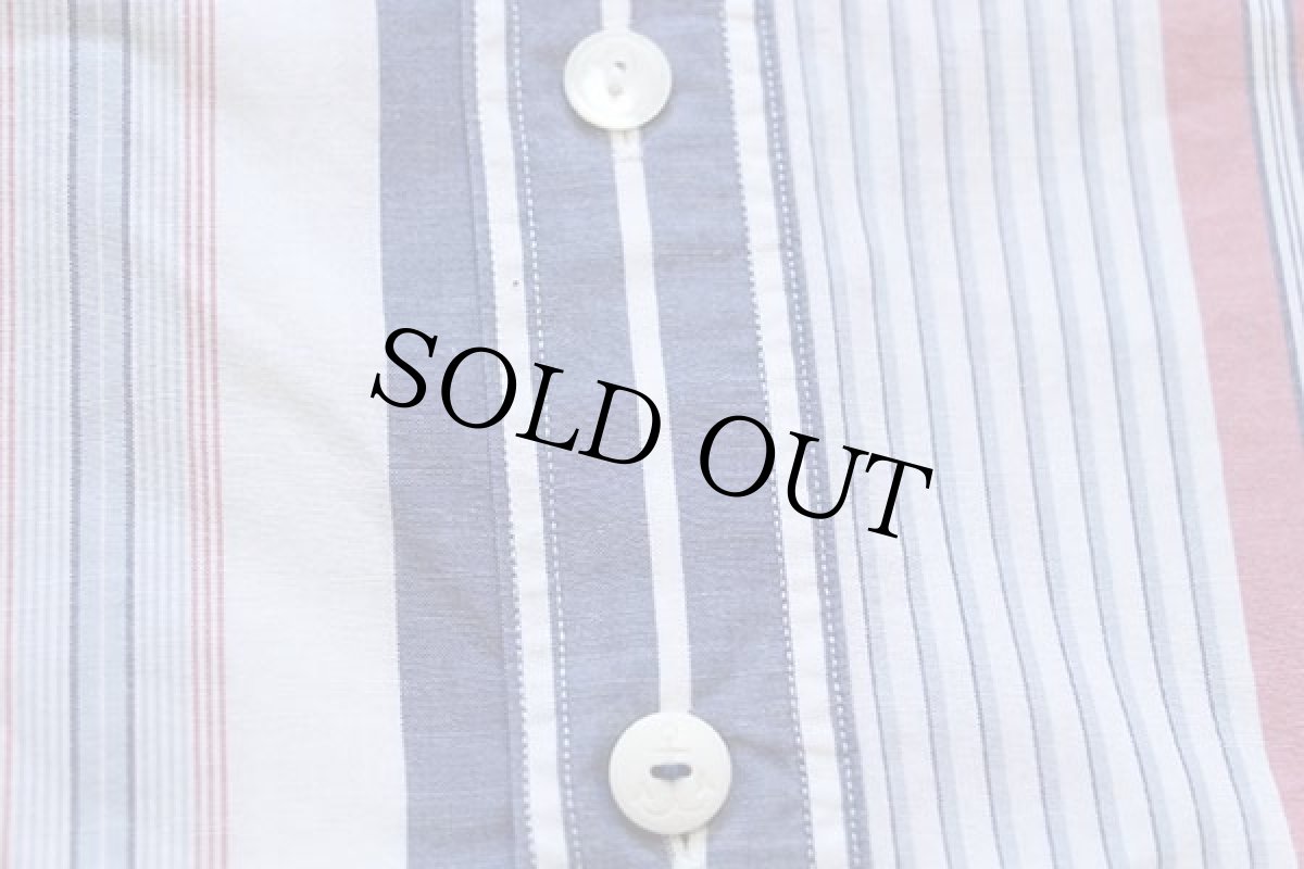 画像6: 00s ポロ ラルフローレン クレイジーストライプ チンスト&マチ付き コットン ワークシャツ XXL★特大 (6)