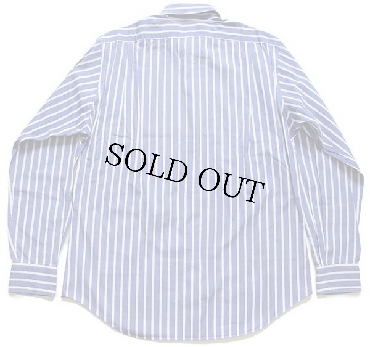 画像2: 90s ポロ ラルフローレン REGENT ストライプ ワイドカラー コットンシャツ 青×白 15.5 (2)